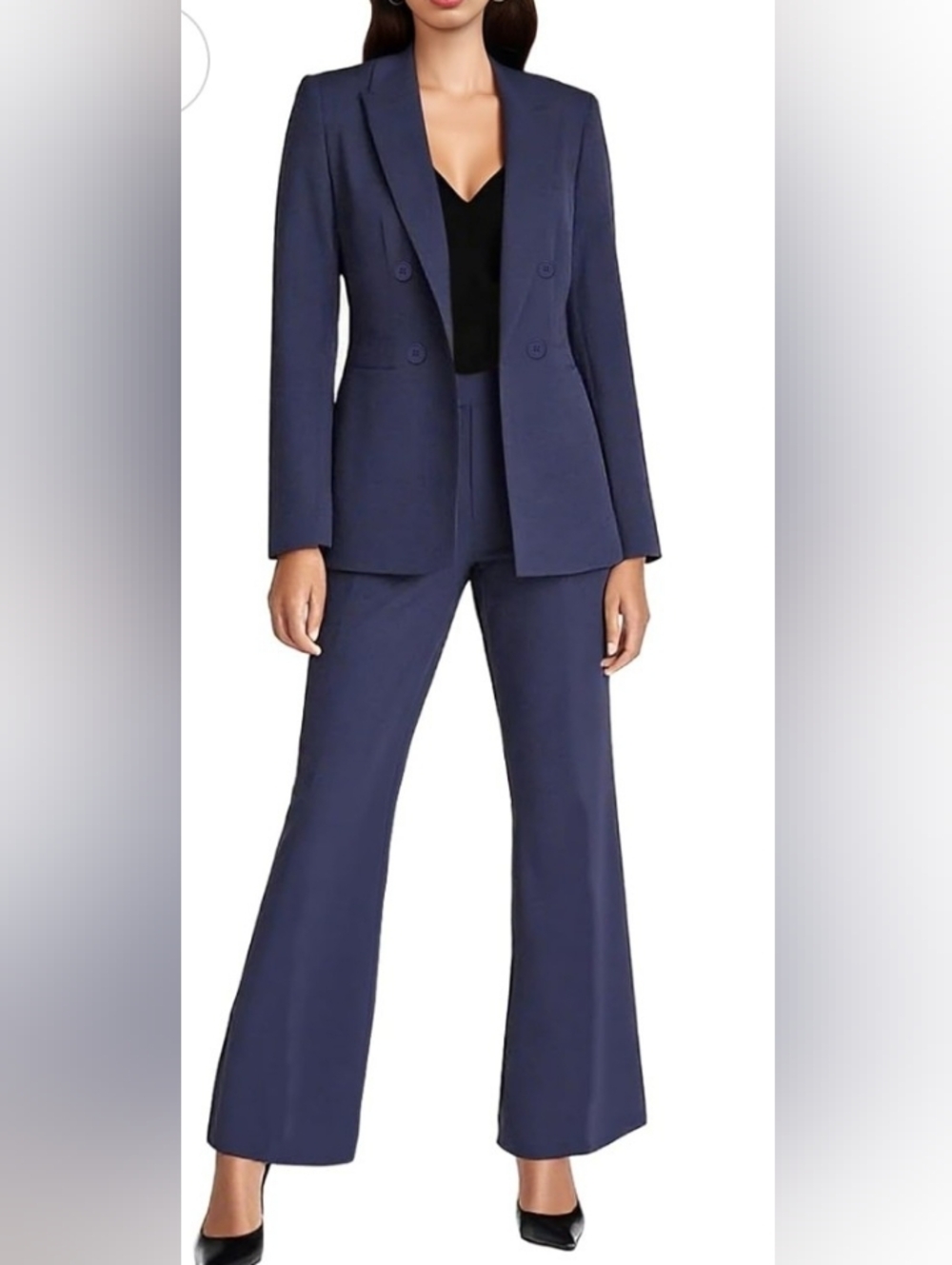 Classic Navy Flare Blazer & Pant Set